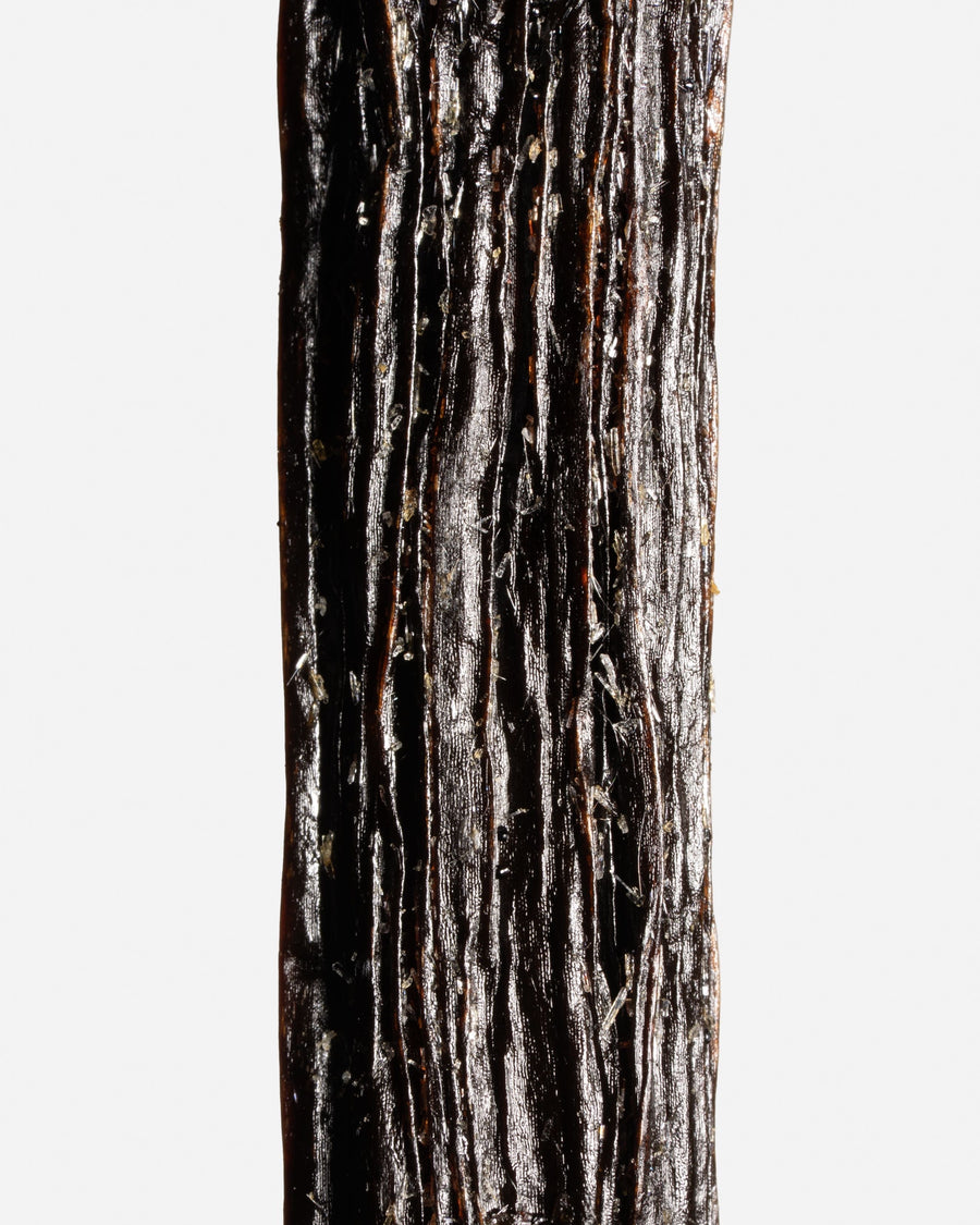 Vanille givrée cultivée en Bretagne : détail des cristaux naturels — Galand Vanille
