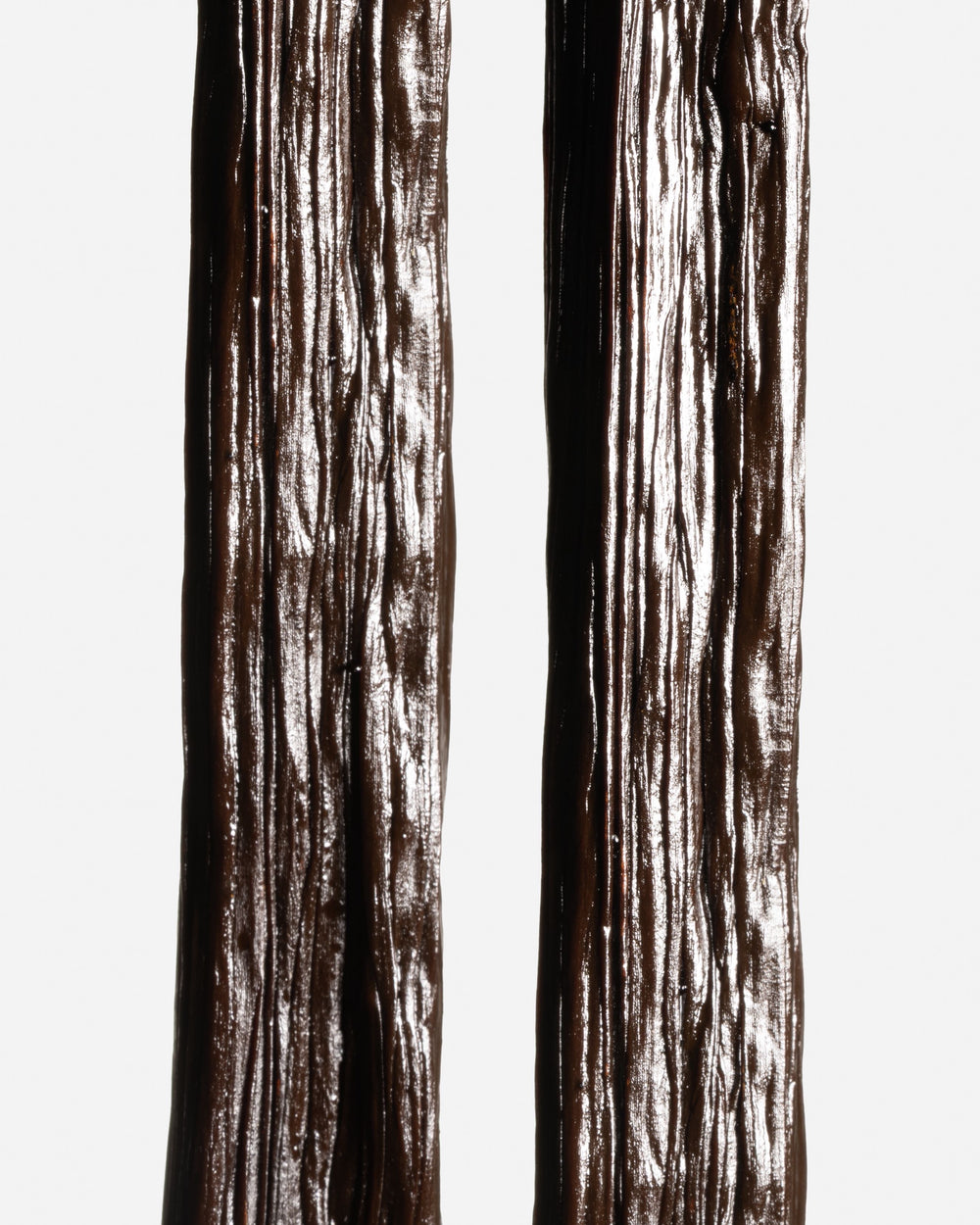 Détail de la robe satinée d'une gousse de vanille du Mexique de qualité Gourmet.