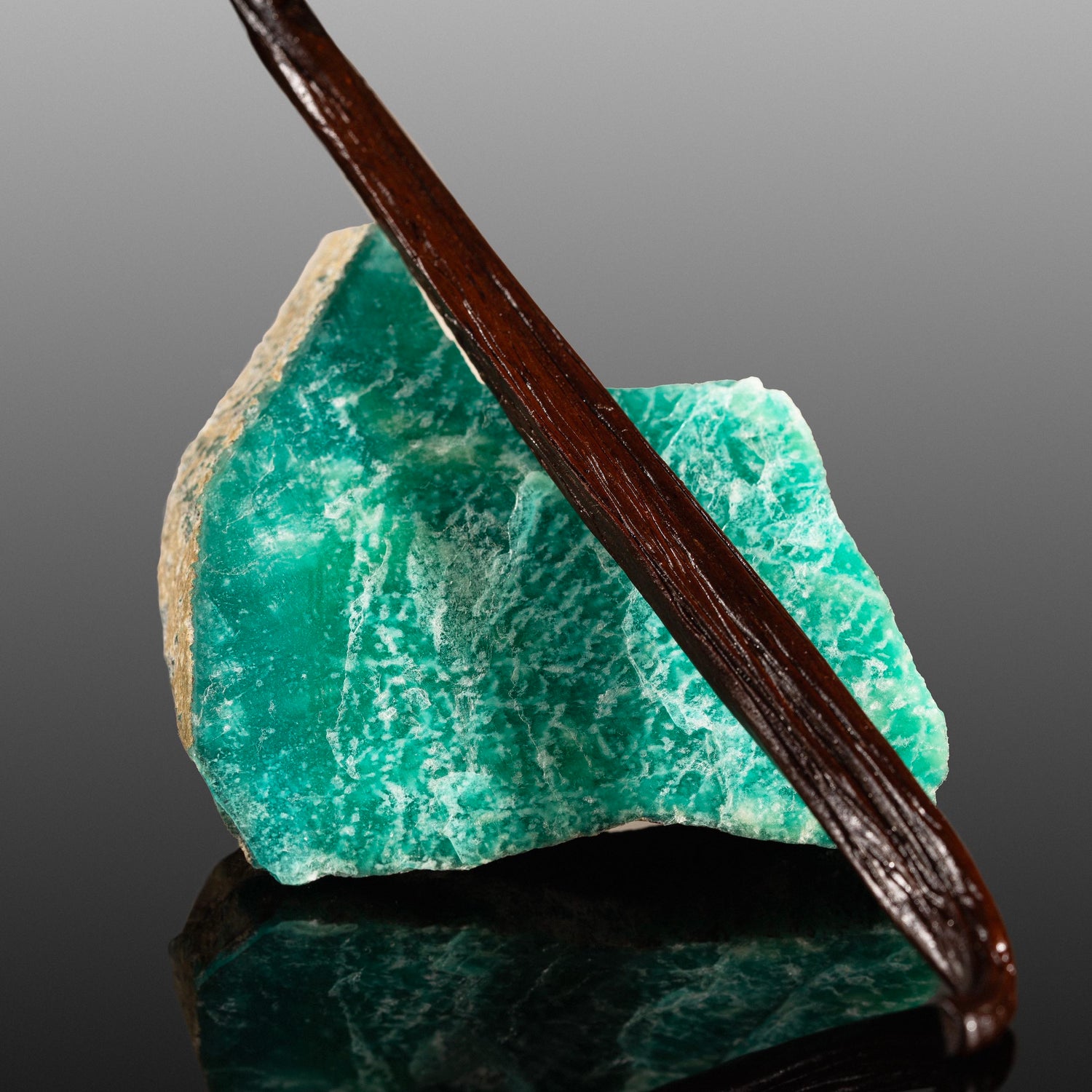 Mise en scène de la vanille de Tahiti sur une pierre volcanique rappelant son terroir.